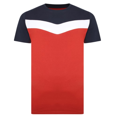 Bigdude Chevron Cut & Sew T-Shirt Pepper Red